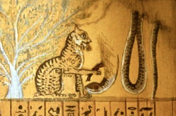 Knife-wielding cat in the tomb of Sennedjem. With many thanks for this image to Jon Hirst. Please see link to Osiris.net in the blog roll.